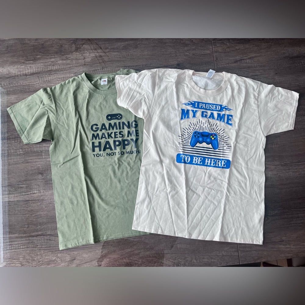 Brand New Gamer Gaming Funny Novelty T-Shirt Bundle Lot of 2 Men Youth Medium